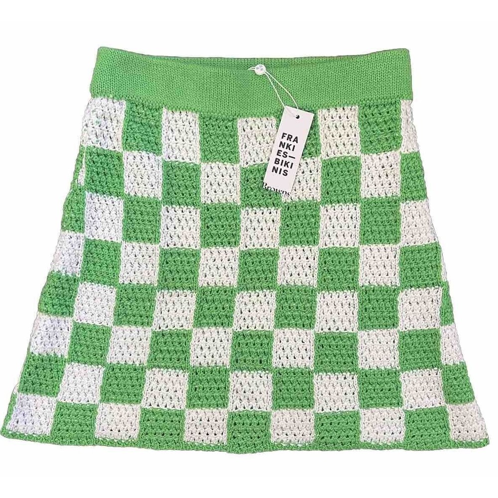 Frankies Bikinis X Browns Jasper Crochet Coverup Skirt Bottoms Green Size M